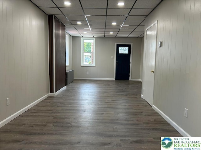 230 White St, Lehighton Boro, PA 18235 - unfurnished room with dark wood-type flooring, wood walls, and recessed lighting