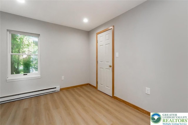 226 Fern St, Jim Thorpe Boro, PA 18229 - empty room featuring baseboard heating, light wood-style flooring, and recessed lighting