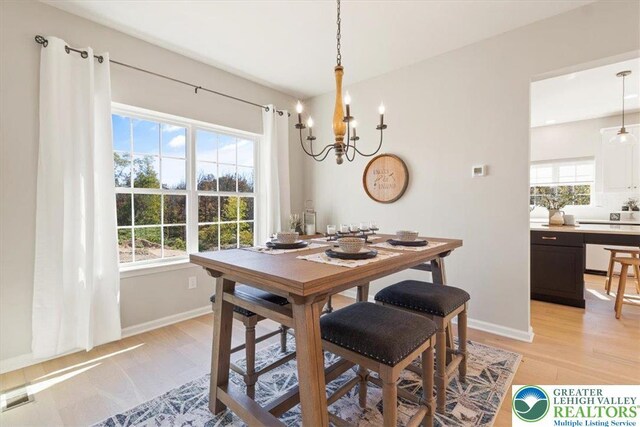 77 Tumble Creek Rd Unit 14, Williams Twp, PA 18042 - dining area featuring a chandelier and light wood-style floors