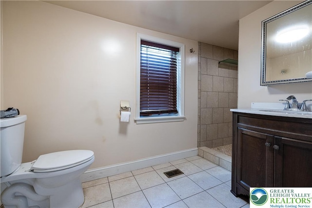 4220 Bethlehem Pike, Hilltown Twp, PA 18969 - bathroom with vanity, tile patterned flooring, and tiled shower