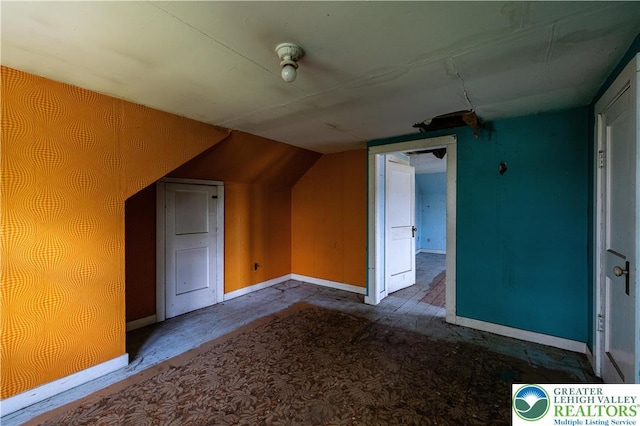 4220 Bethlehem Pike, Hilltown Twp, PA 18969 - additional living space with baseboards and vaulted ceiling