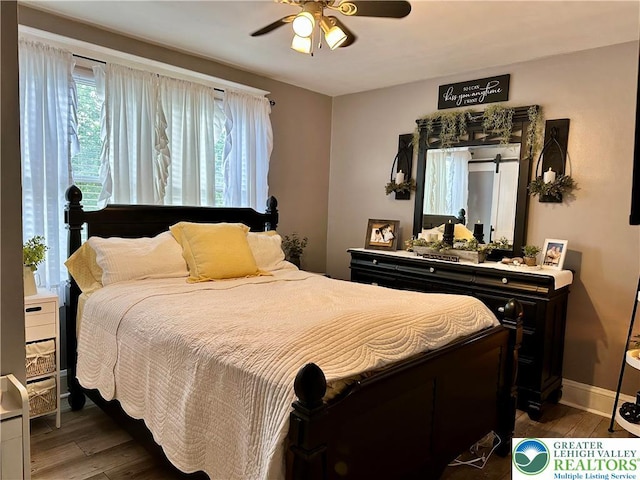 2031 Washington Blvd, Wilson Boro, PA 18042 - bedroom featuring dark wood-style floors and a ceiling fan