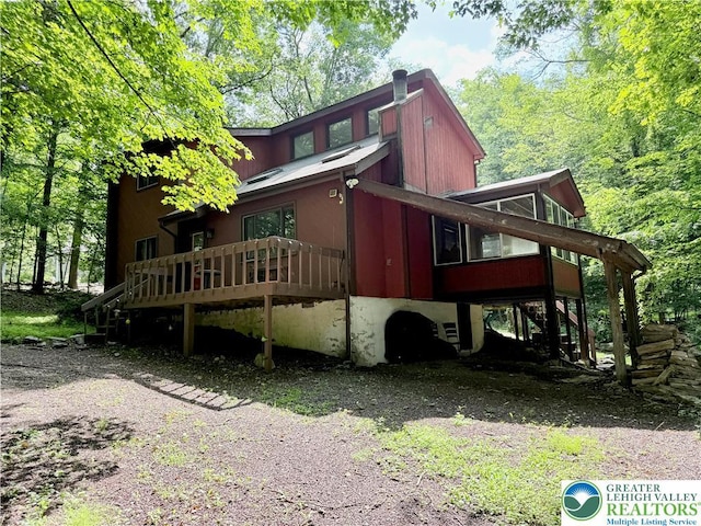 193 Canterbury Rd, Lehman Twp, PA 18324 - view of home's exterior with a wooden deck