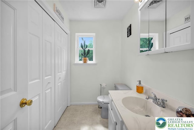 672 Clearview St, Tobyhanna Twp, PA 18334 - bathroom featuring a closet, vanity, and tile patterned flooring