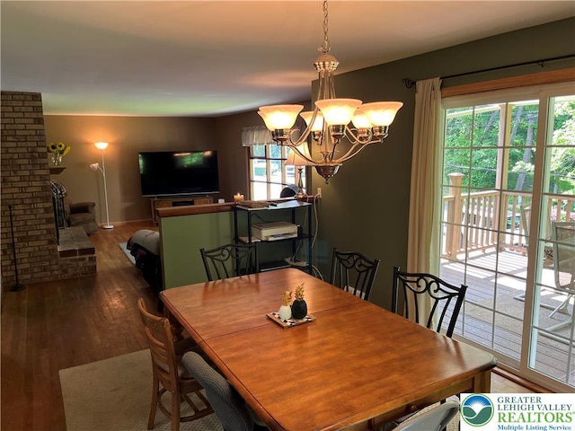 1321 Sheridan Rd, Lower Milford Twp, PA 18036 - dining area with a chandelier and wood finished floors