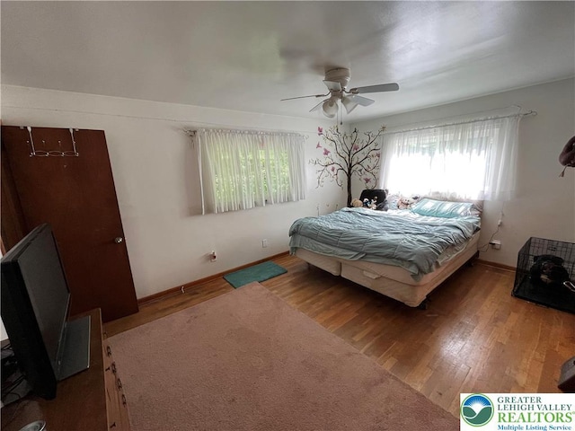 1321 Sheridan Rd, Lower Milford Twp, PA 18036 - bedroom featuring wood finished floors and a ceiling fan
