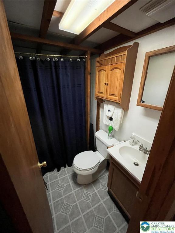 1321 Sheridan Rd, Lower Milford Twp, PA 18036 - full bathroom with vanity, curtained shower, and tile patterned floors