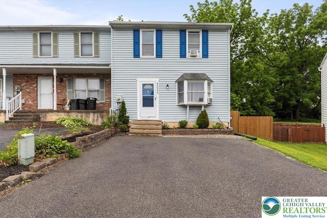 2233 Fox Run, Wilson Boro, PA 18042 - townhome / multi-family property with cooling unit and covered porch