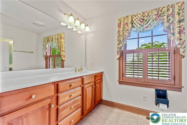 6513 Station Vw, Upper Milford Twp, PA 18092 - bathroom with vanity, healthy amount of natural light, and tile patterned floors