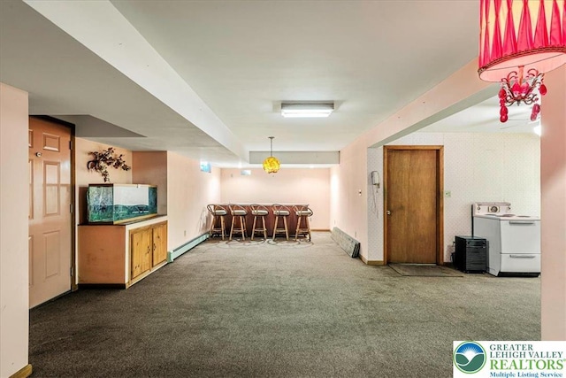 2834 Interchange Rd, Franklin Twp, PA 18235 - spare room with a dry bar, carpet, a baseboard heating unit, and baseboard heating