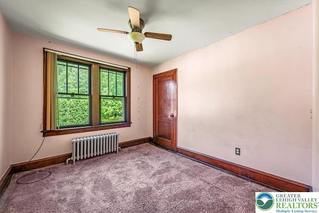 2834 Interchange Rd, Franklin Twp, PA 18235 - carpeted empty room featuring radiator and a ceiling fan