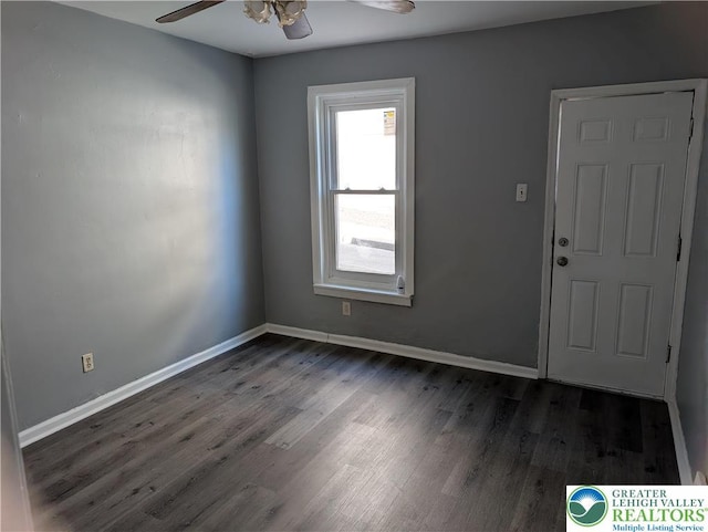 331 N Penn St, Allentown City, PA 18102 - empty room with a ceiling fan and wood finished floors