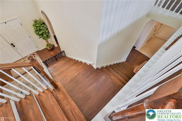 249 Danbury Dr, Upper Nazareth Twp, PA 18064 - stairs with wood finished floors