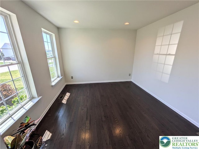 237 Danbury Dr, Upper Nazareth Twp, PA 18064 - unfurnished room featuring dark wood-type flooring and recessed lighting