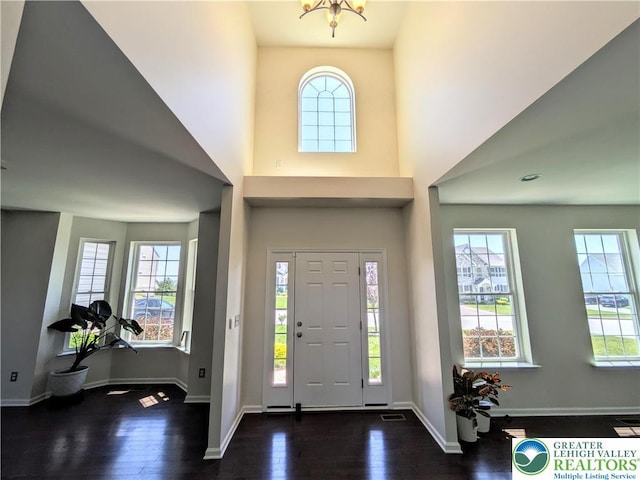 237 Danbury Dr, Upper Nazareth Twp, PA 18064 - foyer with hardwood / wood-style floors and a high ceiling