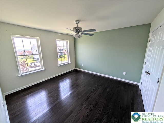 237 Danbury Dr, Upper Nazareth Twp, PA 18064 - spare room featuring dark wood-style floors and ceiling fan