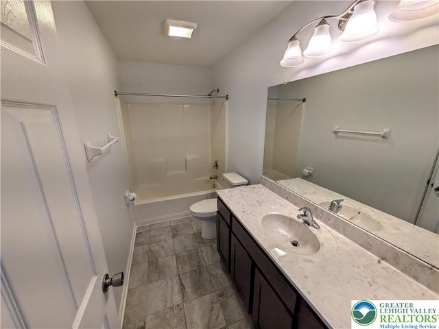 237 Danbury Dr, Upper Nazareth Twp, PA 18064 - full bathroom with vanity, washtub / shower combination, and marble finish flooring