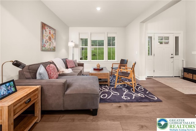 5635 Saucon Ridge Rd, Upper Saucon Twp, PA 18036 - living area with wood finished floors and recessed lighting