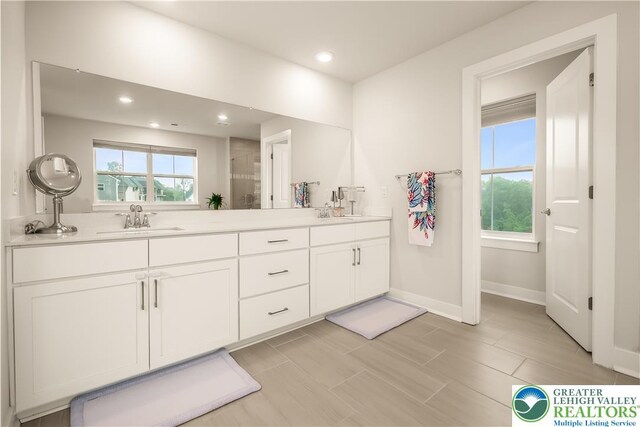 5635 Saucon Ridge Rd, Upper Saucon Twp, PA 18036 - full bath with double vanity and recessed lighting
