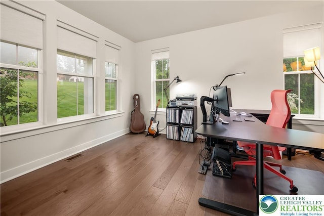 5635 Saucon Ridge Rd, Upper Saucon Twp, PA 18036 - office space with hardwood / wood-style flooring and baseboards