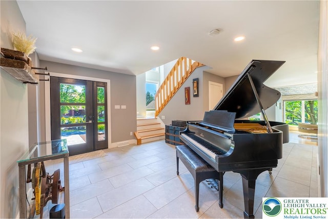 1488 Shelburne Ct, South Whitehall Twp, PA 18104 - entryway with stairway, recessed lighting, and light tile patterned flooring