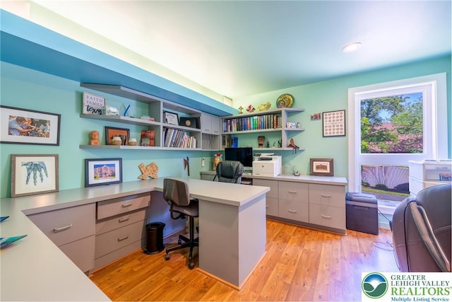 1488 Shelburne Ct, South Whitehall Twp, PA 18104 - office area with built in desk and light wood-type flooring
