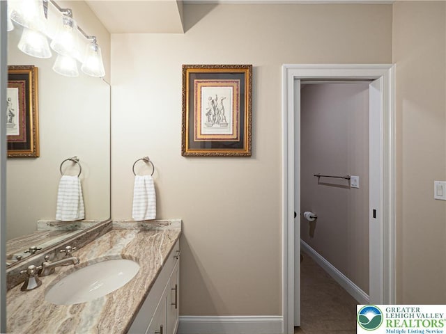 2063 Forge Run, Bethlehem City, PA 18015 - bathroom with vanity and baseboards