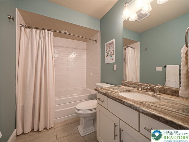 2063 Forge Run, Bethlehem City, PA 18015 - bathroom with vanity, shower / tub combo, and tile patterned floors