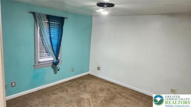 3807 Teak Dr, Lehigh Twp, PA 18067 - carpeted empty room with a ceiling fan and baseboards