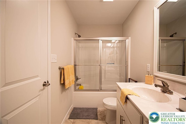 1413 Arch St, Emmaus Boro, PA 18049 - bathroom featuring vanity, enclosed tub / shower combo, and tile patterned flooring