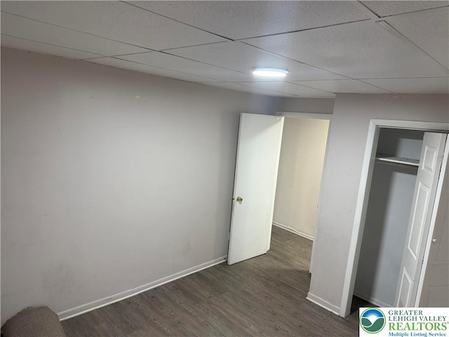 539 Atlantic Unit 3, Bethlehem Twp, PA 18015 - unfurnished bedroom with wood finished floors and a paneled ceiling