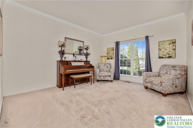 1989 Strathmore Dr, Macungie Boro, PA 18062 - sitting room featuring ornamental molding and carpet