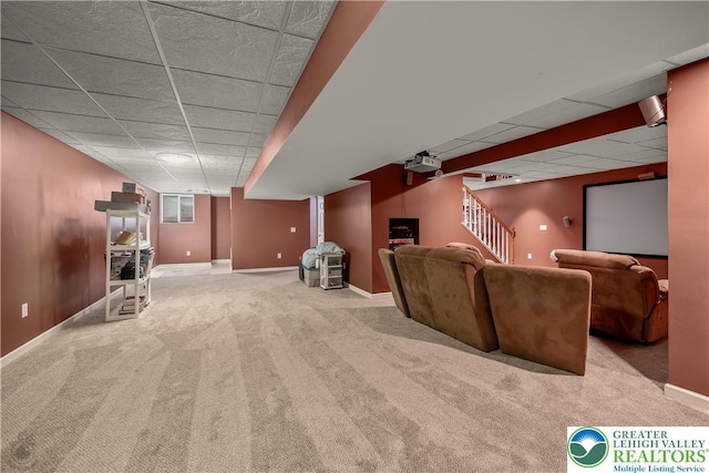 1989 Strathmore Dr, Macungie Boro, PA 18062 - carpeted cinema room with a drop ceiling