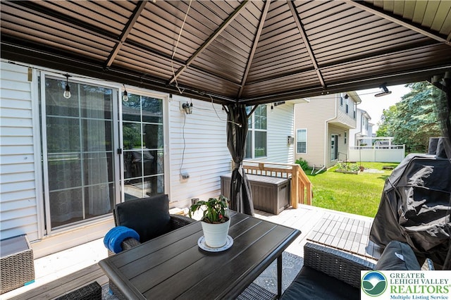 320 Bendelow Ln, Northampton Boro, PA 18067 - deck with a yard, a gazebo, and outdoor dining space