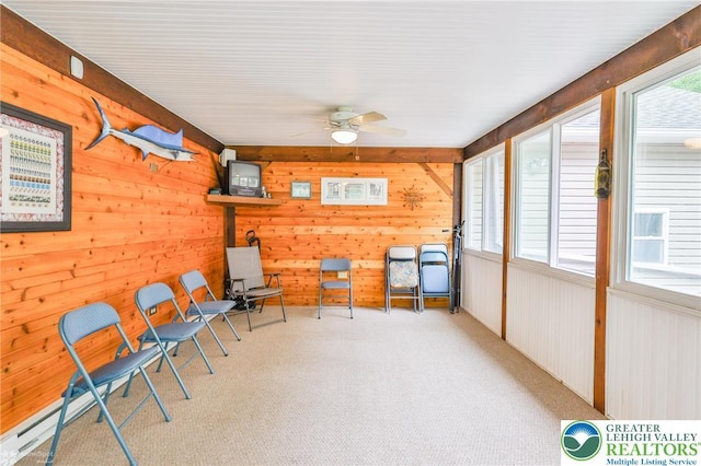 142 Hickory Ln, Chestnuthill Twp, PA 18353 - sunroom / solarium with carpet floors, plenty of natural light, and wood walls