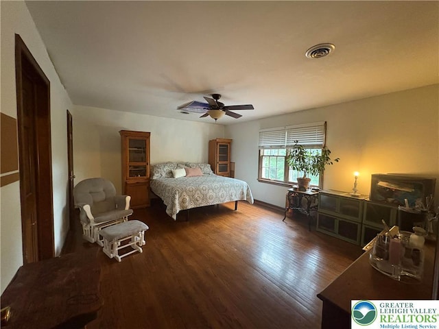4804 Parkview Dr S, Lower Macungie Twp, PA 18049 - bedroom featuring dark wood finished floors and a ceiling fan