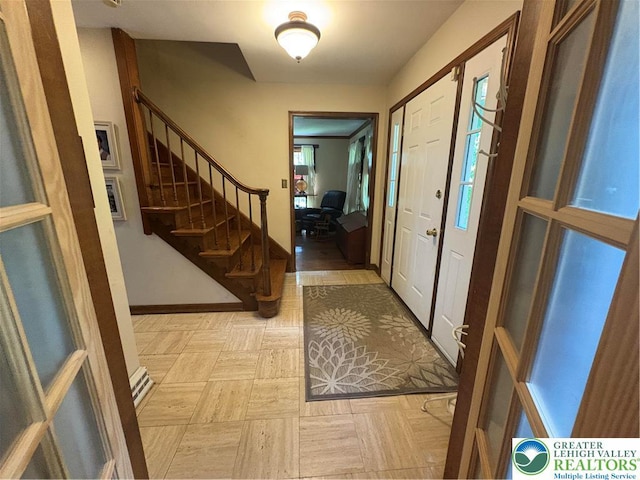 4804 Parkview Dr S, Lower Macungie Twp, PA 18049 - foyer featuring stairway and light floors