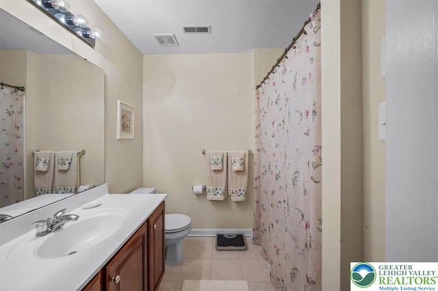 4583 Jasmine Dr, Upper Saucon Twp, PA 18034 - bathroom with vanity, tile patterned floors, and a shower with shower curtain