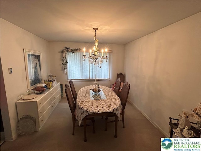 4941 Glenview St, North Whitehall Twp, PA 18078 - dining room featuring a chandelier and carpet