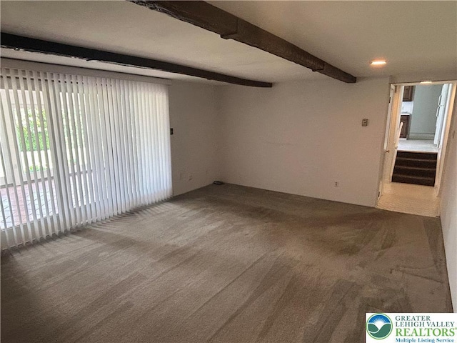 4941 Glenview St, North Whitehall Twp, PA 18078 - carpeted spare room featuring beamed ceiling