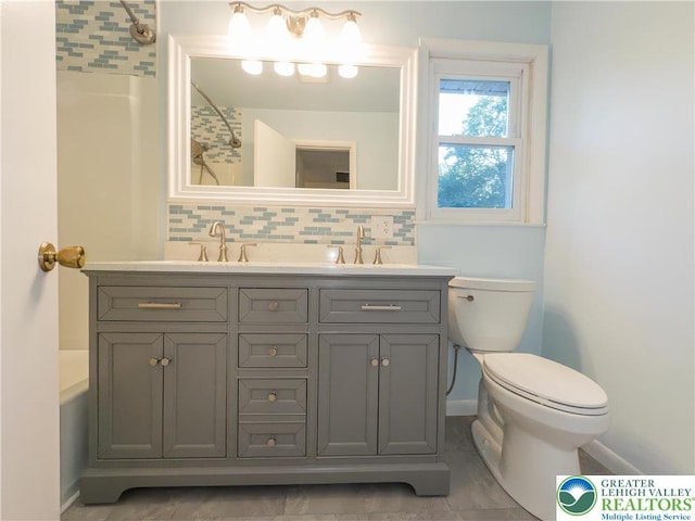 4015 Sycamore Dr, Lehigh Twp, PA 18067 - bathroom with double vanity and decorative backsplash