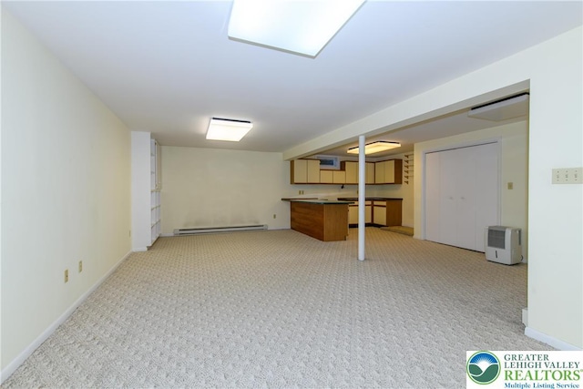 4015 Sycamore Dr, Lehigh Twp, PA 18067 - finished basement with baseboard heating and light colored carpet