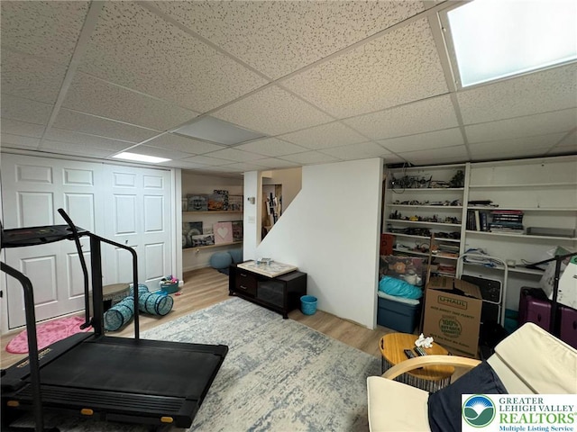 7 Madison Ln, Whitehall Twp, PA 18052 - exercise room featuring wood finished floors and a paneled ceiling
