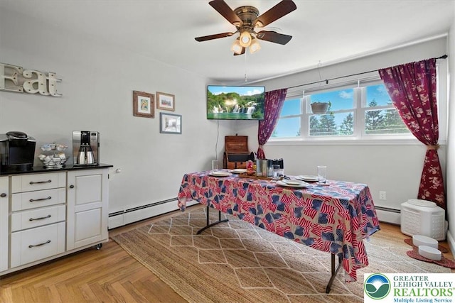 320 Nulton Ave, Palmer Twp, PA 18045 - office area with a baseboard heating unit and ceiling fan