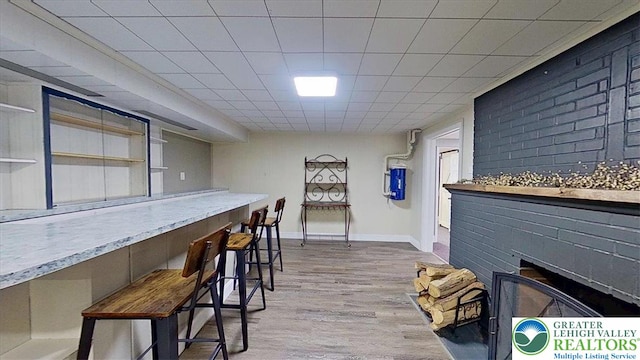 320 Nulton Ave, Palmer Twp, PA 18045 - dining room with wood finished floors and a fireplace