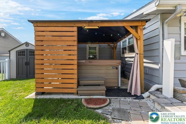 320 Nulton Ave, Palmer Twp, PA 18045 - view of shed featuring a hot tub