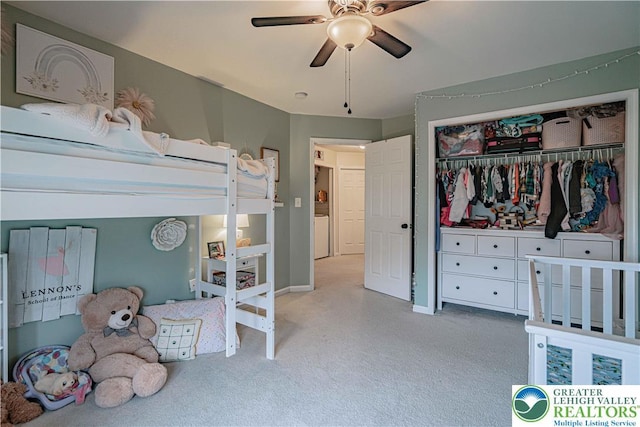 301 Maple Ct, Alburtis Boro, PA 18011 - carpeted bedroom featuring a closet and a ceiling fan