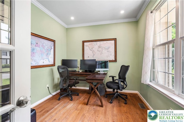 2535 Clark Pl, Forks Twp, PA 18040 - home office featuring wood finished floors and ornamental molding