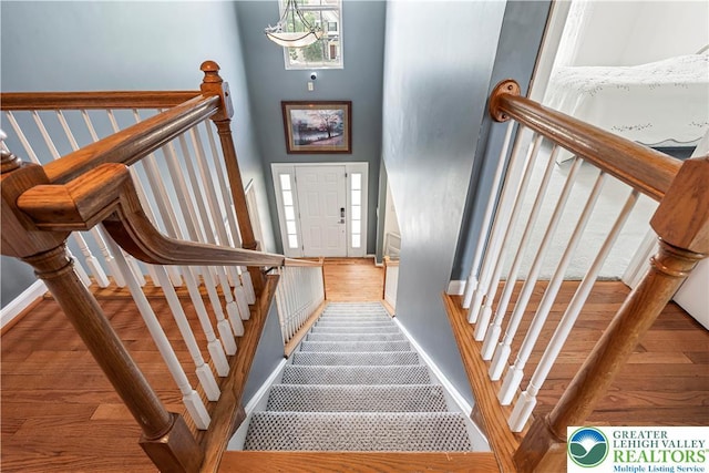 2535 Clark Pl, Forks Twp, PA 18040 - staircase with baseboards and a towering ceiling