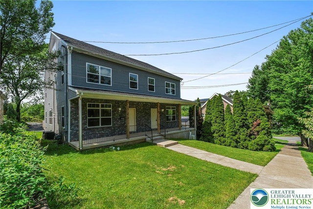 271 W Fairview St W, Bethlehem City, PA 18018 - view of front facade featuring a porch and a front yard